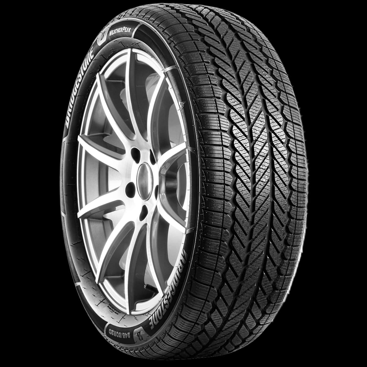 Bridgestone Weatherpeak 20" angled tire